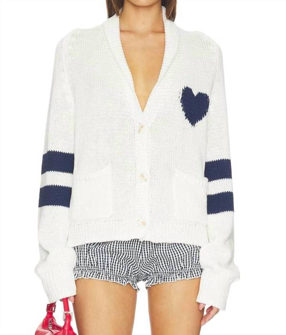 NEW JOHN + JENN maddox heart cardigan in seaside amour